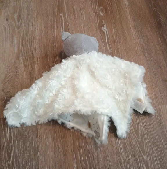 Carters Just One You Grey White Rosette Bear Clouds Lovey Baby Security Blanket - Picture 3 of 14